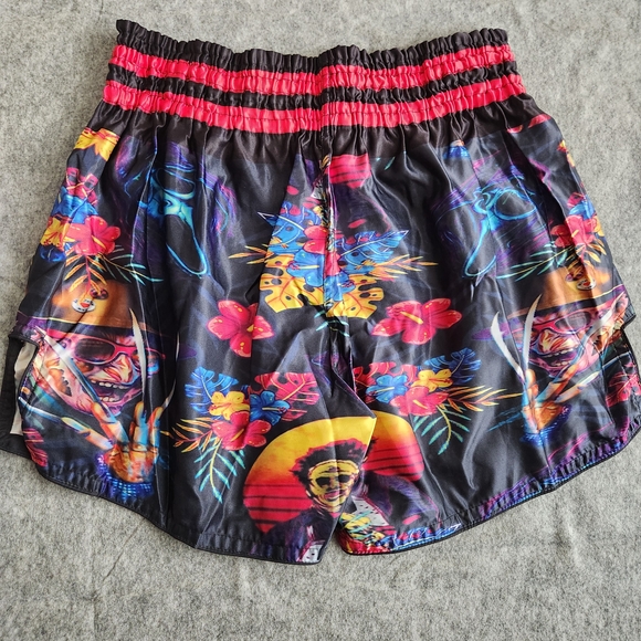 Ambush Muay Thai Shorts 3XL Horror Freddy Jason Scream Art Floral MMA Fighting - Picture 2 of 13
